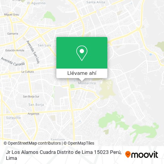 Mapa de Jr  Los Alamos Cuadra  Distrito de Lima 15023  Perú