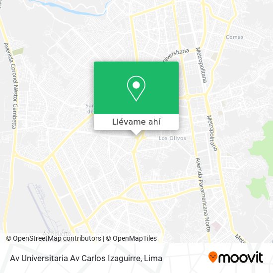 Mapa de Av  Universitaria    Av  Carlos Izaguirre