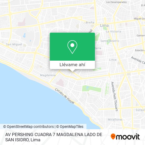 Mapa de AV  PERSHING CUADRA 7 MAGDALENA LADO DE SAN ISIDRO