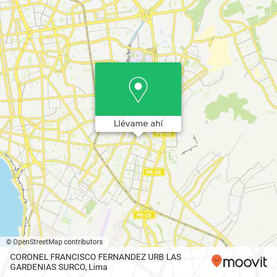 Mapa de CORONEL FRANCISCO FERNANDEZ  URB  LAS GARDENIAS SURCO