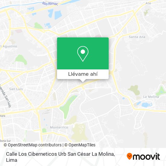 Mapa de Calle Los Ciberneticos Urb  San César La Molina