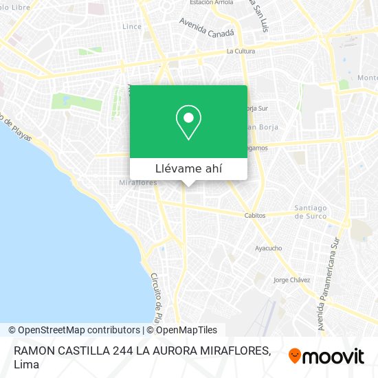 Mapa de RAMON CASTILLA 244  LA AURORA  MIRAFLORES