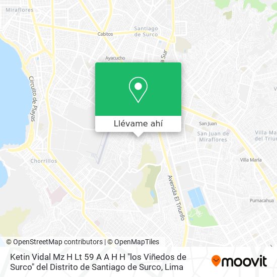 Mapa de Ketin Vidal Mz  H  Lt  59 A A H H  "los Viñedos de Surco" del Distrito de Santiago de Surco