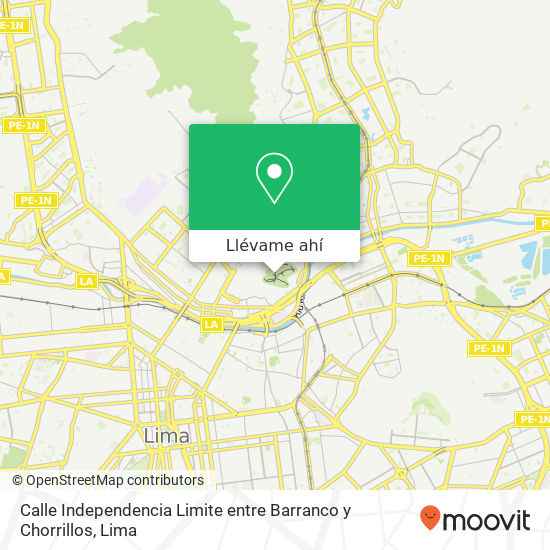 Mapa de Calle Independencia Limite entre Barranco y Chorrillos