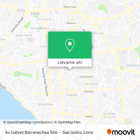 Mapa de Av  Gálvez Barrenechea 566 – San Isidro