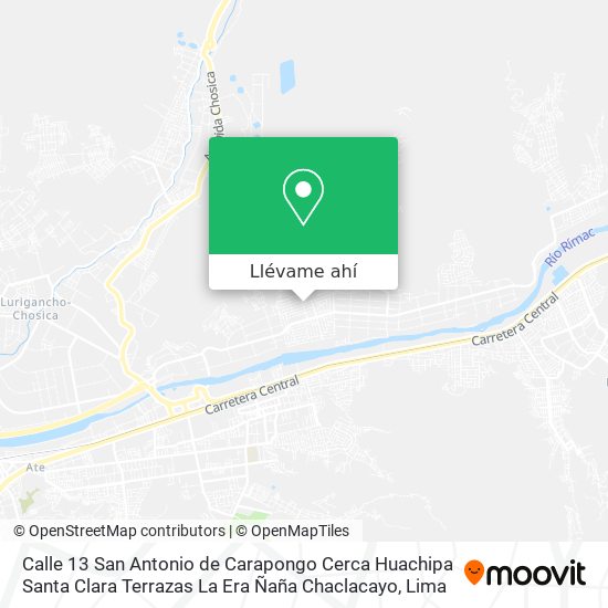 Mapa de Calle 13  San Antonio de Carapongo  Cerca Huachipa  Santa Clara  Terrazas  La Era  Ñaña  Chaclacayo