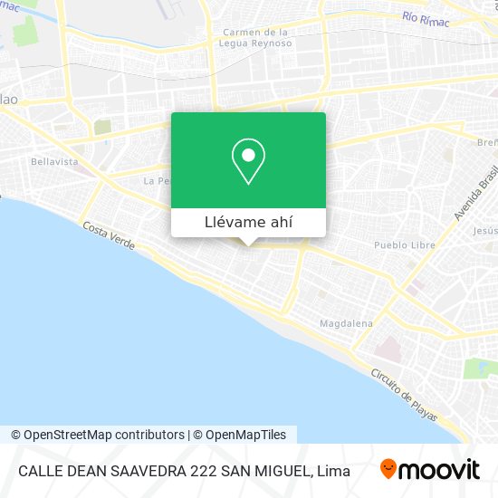 Mapa de CALLE DEAN SAAVEDRA 222 SAN MIGUEL