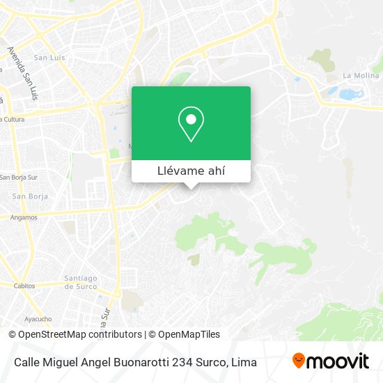 Mapa de Calle Miguel Angel Buonarotti 234  Surco