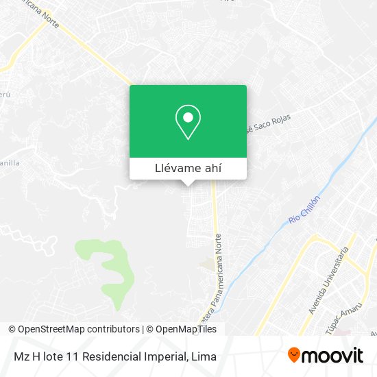 Mapa de Mz H lote 11 Residencial Imperial