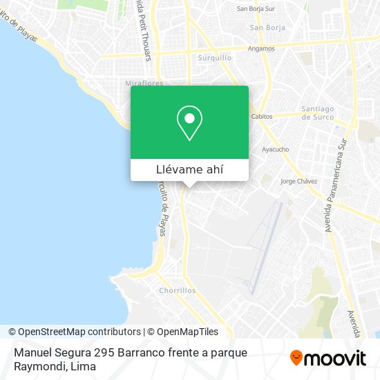 Mapa de Manuel Segura 295 Barranco frente a parque Raymondi