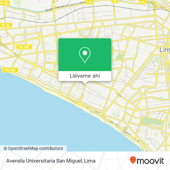 Mapa de Avenida Universitaria   San Miguel