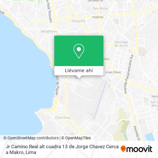 Mapa de Jr  Camino Real alt  cuadra 13 de Jorge Chavez Cerca a Makro