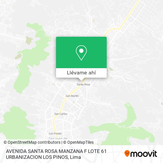 Mapa de AVENIDA SANTA ROSA MANZANA F LOTE 61   URBANIZACION LOS PINOS