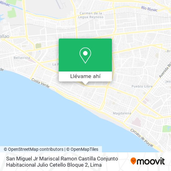 Mapa de San Miguel  Jr  Mariscal Ramon Castilla  Conjunto Habitacional Julio Cetello  Bloque 2
