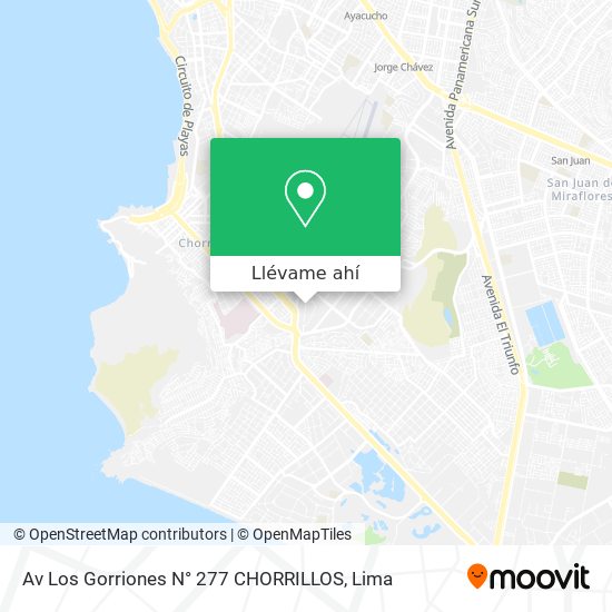 Mapa de Av  Los Gorriones  N° 277    CHORRILLOS