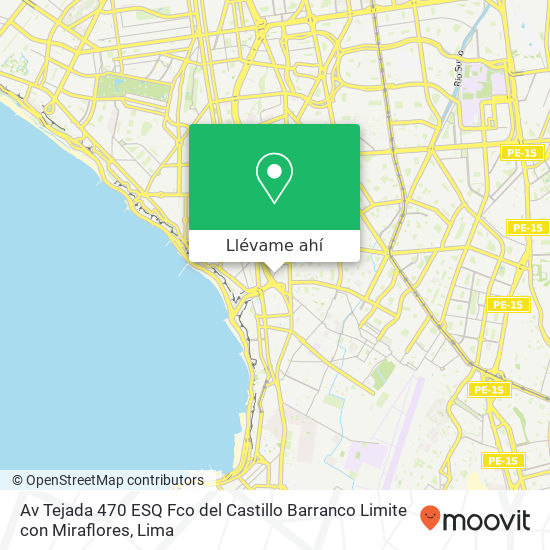 Mapa de Av  Tejada 470 ESQ  Fco  del Castillo Barranco  Limite con Miraflores