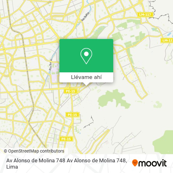 Mapa de Av  Alonso de Molina 748 Av  Alonso de Molina 748