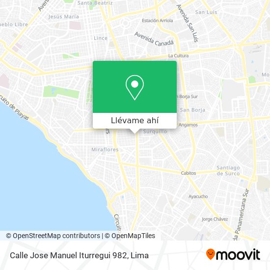 Mapa de Calle Jose Manuel Iturregui 982