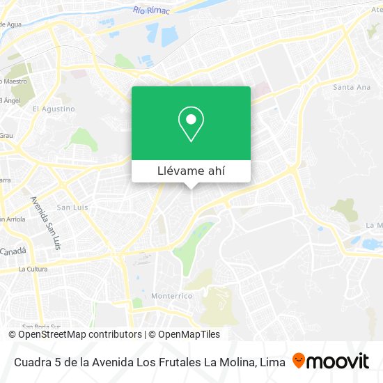 Mapa de Cuadra 5 de la Avenida Los Frutales  La Molina