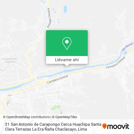 Mapa de 31  San Antonio de Carapongo  Cerca Huachipa  Santa Clara  Terrazas  La Era  Ñaña  Chaclacayo