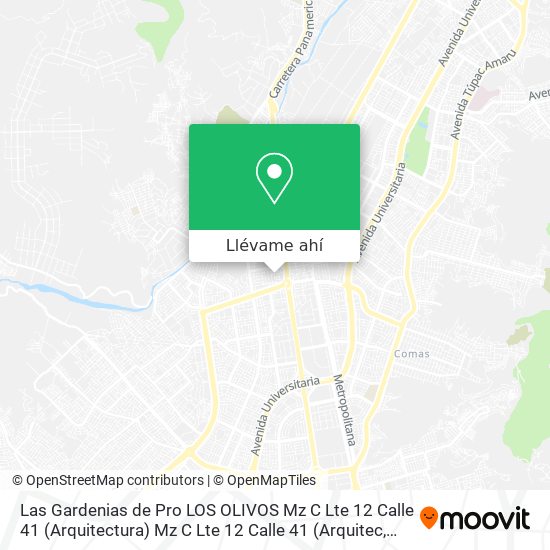 Mapa de Las Gardenias de Pro LOS OLIVOS  Mz C Lte 12 Calle 41 (Arquitectura) Mz C Lte 12 Calle 41 (Arquitec