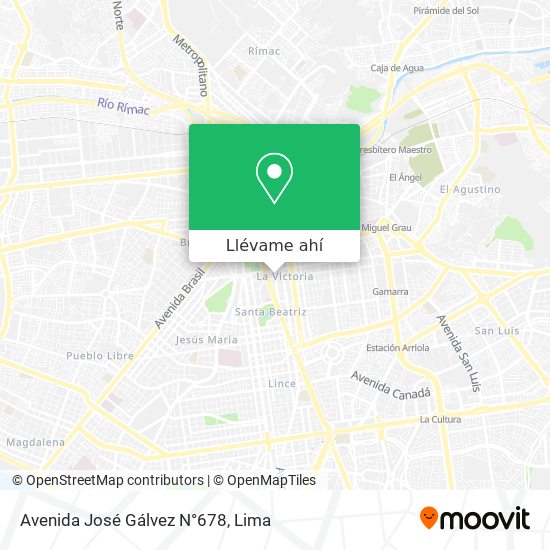 Mapa de Avenida José Gálvez N°678