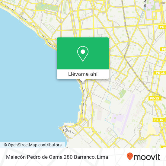 Mapa de Malecón Pedro de Osma 280 Barranco