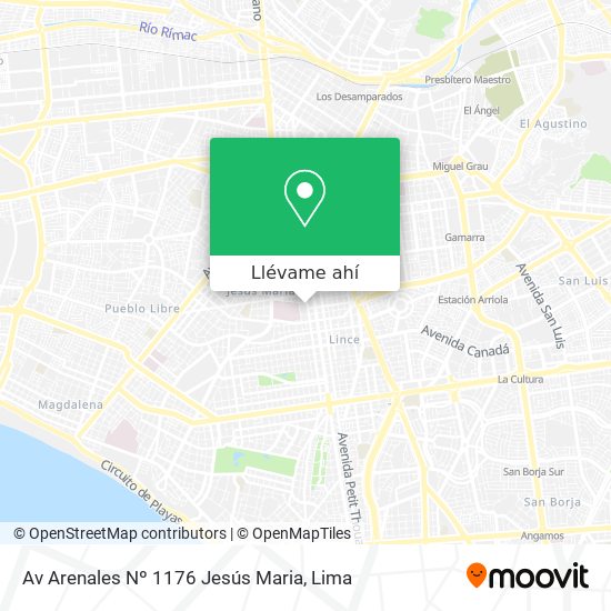 Mapa de Av   Arenales Nº 1176 Jesús Maria