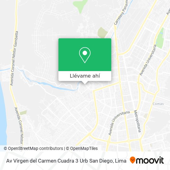 Mapa de Av  Virgen del Carmen  Cuadra 3   Urb  San Diego