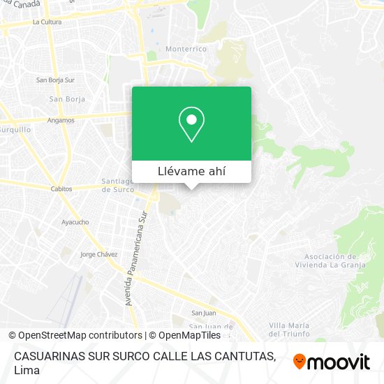 Mapa de CASUARINAS SUR   SURCO  CALLE LAS CANTUTAS