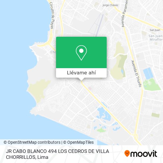 Mapa de JR  CABO BLANCO 494  LOS CEDROS DE VILLA  CHORRILLOS