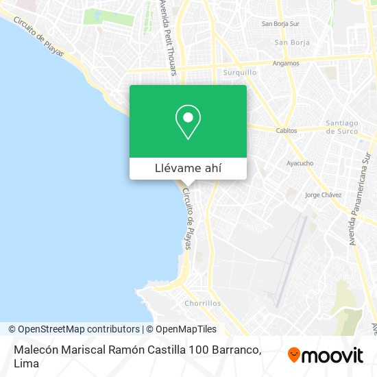 Mapa de Malecón Mariscal Ramón Castilla 100  Barranco