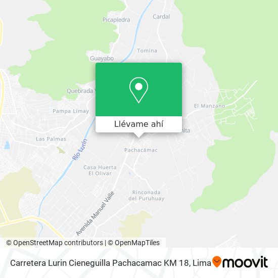 Mapa de Carretera Lurin Cieneguilla Pachacamac KM 18