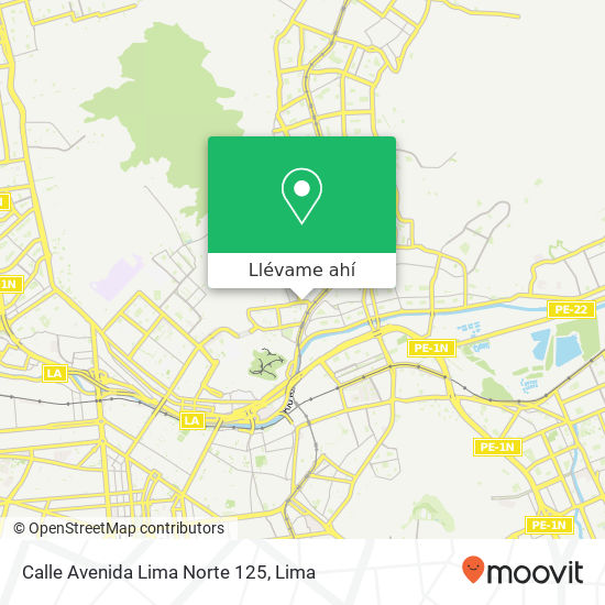 Mapa de Calle  Avenida Lima Norte 125