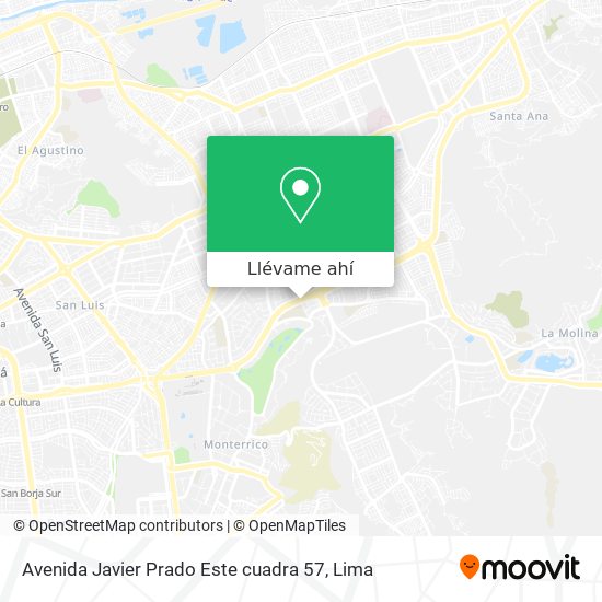 Mapa de Avenida Javier Prado Este  cuadra 57
