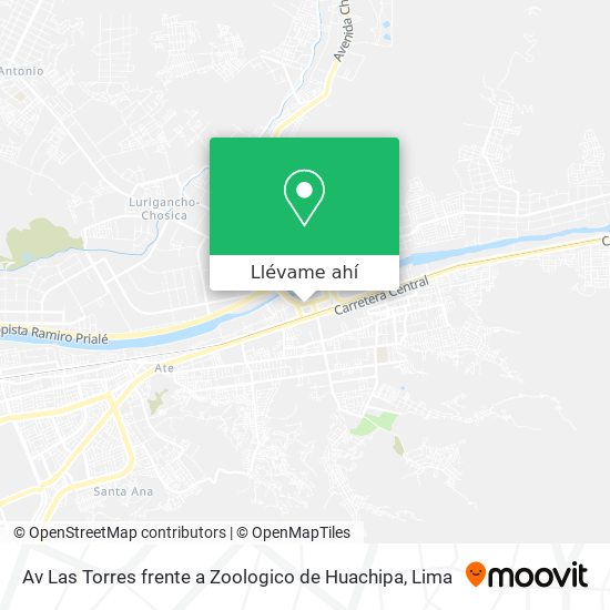 Mapa de Av  Las Torres frente a Zoologico de Huachipa