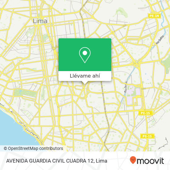 Mapa de AVENIDA GUARDIA CIVIL CUADRA 12