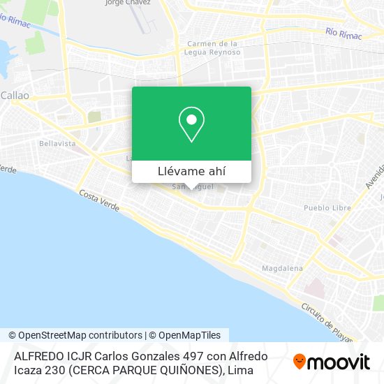 Mapa de ALFREDO ICJR Carlos Gonzales 497 con Alfredo Icaza 230  (CERCA PARQUE QUIÑONES)