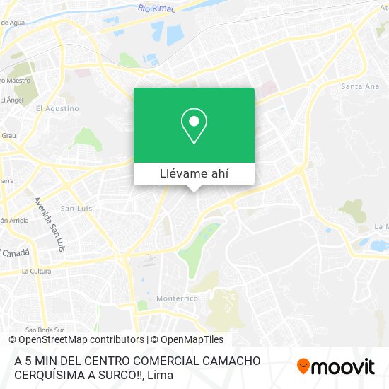 Mapa de A 5 MIN DEL CENTRO COMERCIAL CAMACHO  CERQUÍSIMA A SURCO!!