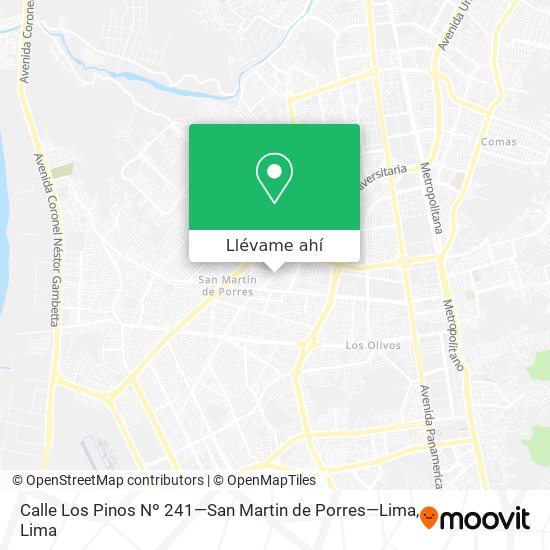 Mapa de Calle Los Pinos Nº 241—San Martin de Porres—Lima