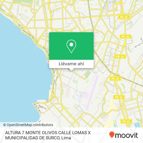Mapa de ALTURA 7 MONTE OLIVOS  CALLE LOMAS X MUNICIPALIDAD DE SURCO