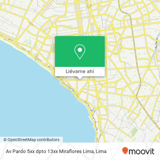 Mapa de Av Pardo 5xx dpto 13xx  Miraflores Lima