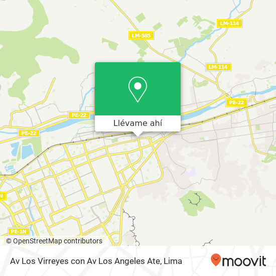 Mapa de Av Los Virreyes con Av Los Angeles Ate
