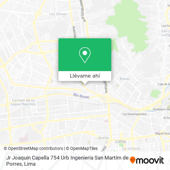 Mapa de Jr  Joaquín Capella 754  Urb  Ingeniería  San Martím de Porres