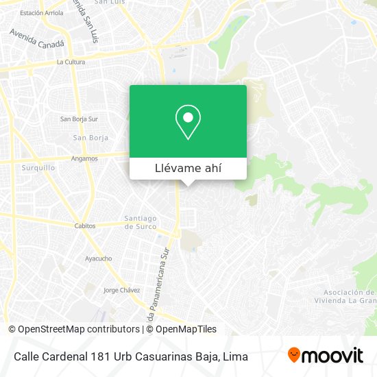 Mapa de Calle Cardenal 181  Urb Casuarinas Baja