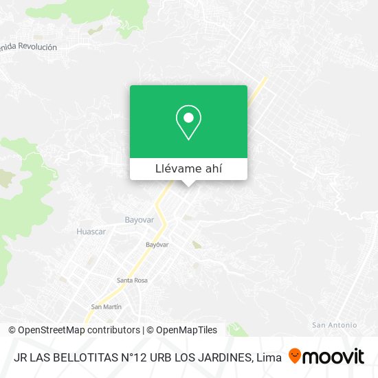 Mapa de JR LAS BELLOTITAS N°12 URB LOS JARDINES