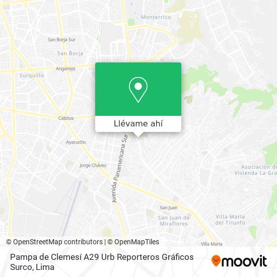 Mapa de Pampa de Clemesí A29 Urb Reporteros Gráficos Surco