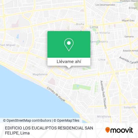 Mapa de EDIFICIO LOS EUCALIPTOS RESIDENCIAL SAN FELIPE