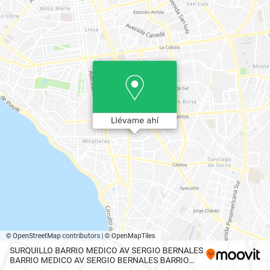 Mapa de SURQUILLO BARRIO MEDICO  AV  SERGIO BERNALES BARRIO MEDICO AV  SERGIO BERNALES BARRIO MEDICO
