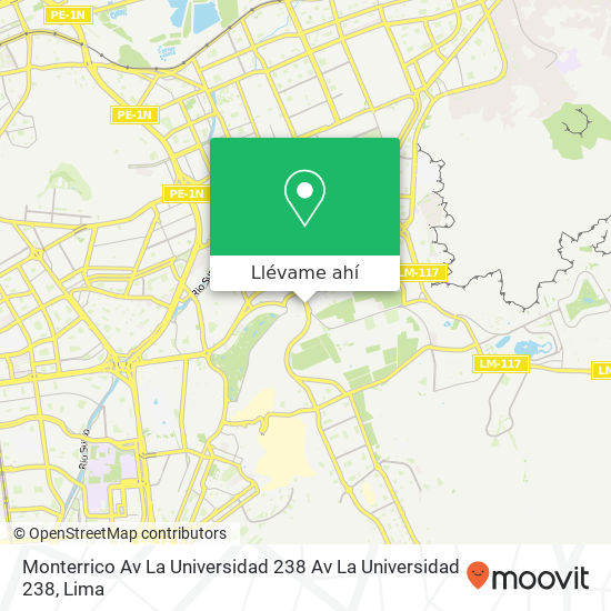 Mapa de Monterrico  Av  La Universidad 238 Av  La Universidad 238